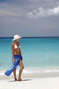 white hat and sarong